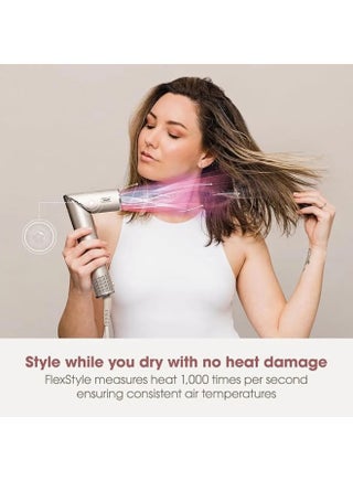 Shark FlexStyle 5-in-1 Hair Styler & Hair Dryer with Auto-Wrap Curlers, Paddle Brush, Oval Brush, Concentrator, Diffuser and Storage Case, No Heat Damage, Stone, HD440SLME - view 2